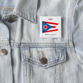Badge Carré 5 Cm Drapeau et slogan de l'État de l'Ohio (En situation)