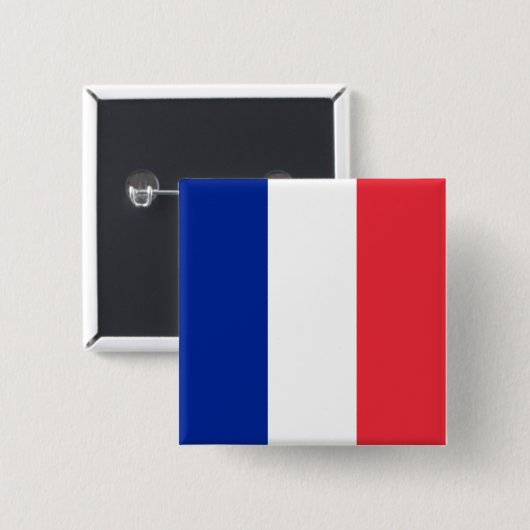 Badge Carré 5 Cm Drapeau français (Devant & derrière)