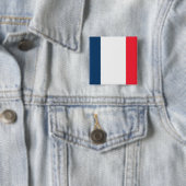 Badge Carré 5 Cm Drapeau français (En situation)