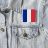 Badge Carré 5 Cm Drapeau français (France) (En situation)