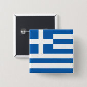 Badge Carré 5 Cm Drapeau grec (Grèce) (Devant & derrière)