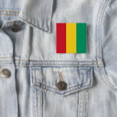 Badge Carré 5 Cm Drapeau Guinée (En situation)