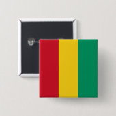 Badge Carré 5 Cm Drapeau Guinée (Devant & derrière)