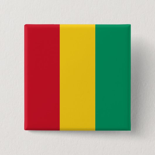 Badge Carré 5 Cm Drapeau Guinée (Devant)