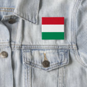 Badge Carré 5 Cm Drapeau hongrois (En situation)