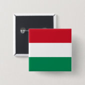 Badge Carré 5 Cm Drapeau hongrois (Devant & derrière)
