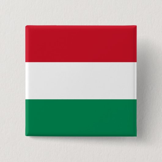 Badge Carré 5 Cm Drapeau hongrois (Devant)
