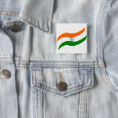 Badge Carré 5 Cm Drapeau indien ondulant (En situation)