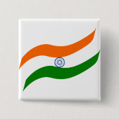 Badge Carré 5 Cm Drapeau indien ondulant (Devant)