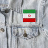 Badge Carré 5 Cm Drapeau Iran (Iran) (En situation)