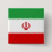 Badge Carré 5 Cm Drapeau Iran (Iran) (Devant)