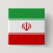 Badge Carré 5 Cm Drapeau iranien (Iran) (Persan) (Devant)