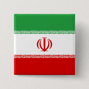 Badge Carré 5 Cm Drapeau iranien (Iran) (Persan)