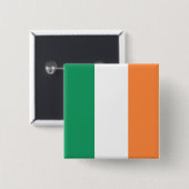 Badge Carré 5 Cm Drapeau irlandais (Devant & derrière)