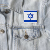 Badge Carré 5 Cm Drapeau Israël (En situation)