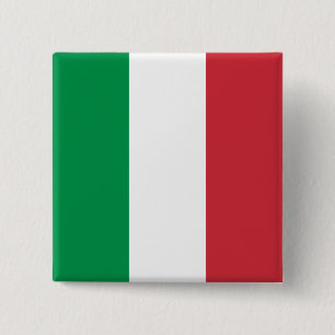 Badge Carré 5 Cm Drapeau Italie