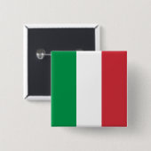 Badge Carré 5 Cm Drapeau italien (Devant & derrière)