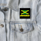 Badge Carré 5 Cm Drapeau jamaïcain (En situation)