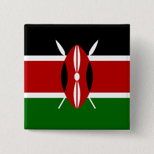 Badge Carré 5 Cm Drapeau kényan (Kenya)