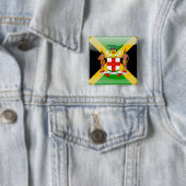 Badge Carré 5 Cm Drapeau laqué jamaïcain (En situation)