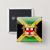 Badge Carré 5 Cm Drapeau laqué jamaïcain (Devant & derrière)