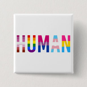 Badge Carré 5 Cm Drapeau LGBT humain Mois de la fierté gay Transgen