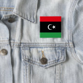 Badge Carré 5 Cm Drapeau libyen (En situation)
