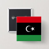 Badge Carré 5 Cm Drapeau libyen (Devant & derrière)