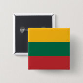 Badge Carré 5 Cm Drapeau lituanien (Devant & derrière)