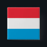 Badge Carré 5 Cm Drapeau Luxembourg<br><div class="desc">Produits World Flag personnalisables - N'hésitez pas à ajouter votre propre texte.</div>