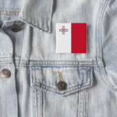 Badge Carré 5 Cm Drapeau maltais (En situation)