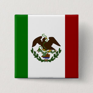 Badge Carré 5 Cm Drapeau mexicain
