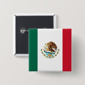 Badge Carré 5 Cm Drapeau mexicain (Devant & derrière)