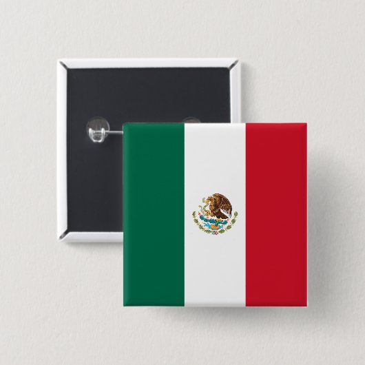 Badge Carré 5 Cm Drapeau mexicain (Devant & derrière)
