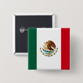 Badge Carré 5 Cm Drapeau mexicain (Devant & derrière)