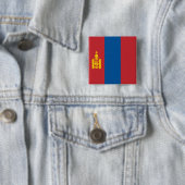 Badge Carré 5 Cm Drapeau mongol (En situation)