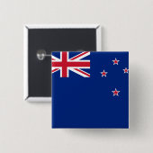 Badge Carré 5 Cm Drapeau néo-zélandais (Devant & derrière)