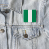 Badge Carré 5 Cm Drapeau nigérian (En situation)