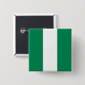 Badge Carré 5 Cm Drapeau nigérian (Devant & derrière)
