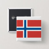 Badge Carré 5 Cm Drapeau norvégien (Devant & derrière)