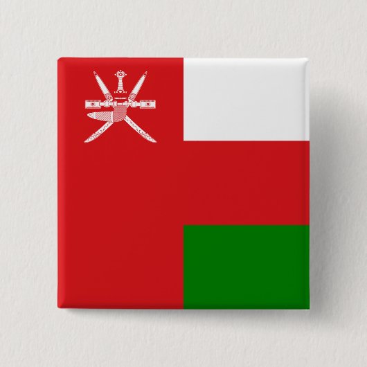 Badge Carré 5 Cm Drapeau Oman (Devant)