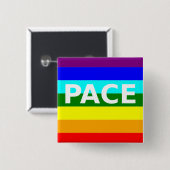 Badge Carré 5 Cm Drapeau Pace(Peace) italien (Devant & derrière)