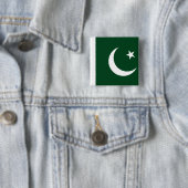 Badge Carré 5 Cm Drapeau pakistanais (En situation)