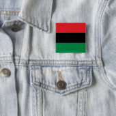 Badge Carré 5 Cm Drapeau panafricain, Joyeux Kwanzaa (En situation)
