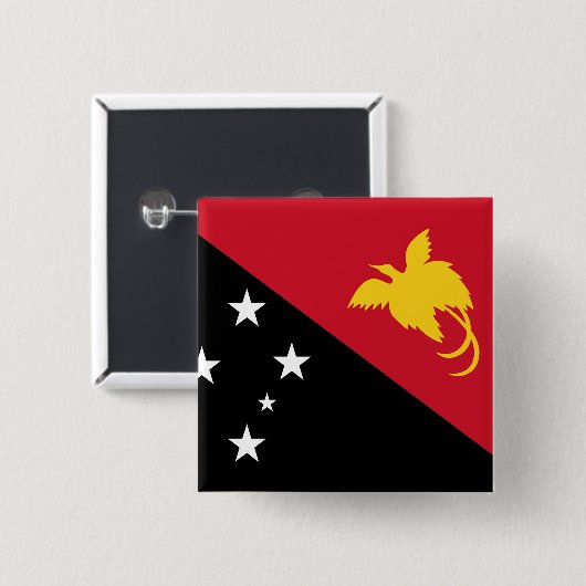 Badge Carré 5 Cm Drapeau Papouasie-Nouvelle-Guinée (Devant & derrière)