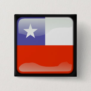 Badge Carré 5 Cm Drapeau poli chilien