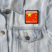 Badge Carré 5 Cm Drapeau poli chinois (En situation)