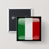 Badge Carré 5 Cm Drapeau poli italien (Devant & derrière)
