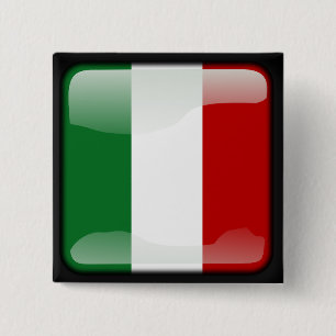 Badge Carré 5 Cm Drapeau poli italien