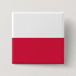 Badge Carré 5 Cm Drapeau polonais (Pologne)